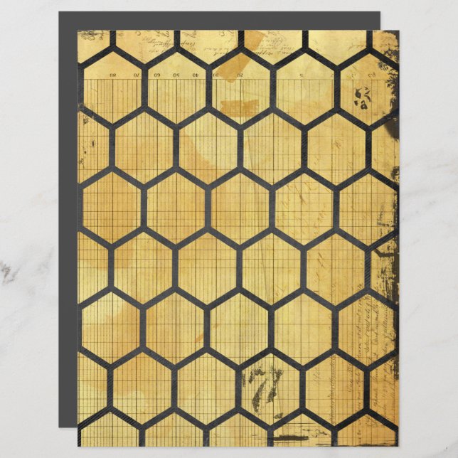 Papel de Escarpo das Abelhas Honeycomb (Frente/Verso)