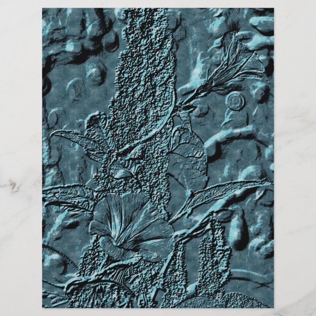 Papel De Escrapão Azul De Glória Embrionado (Frente)