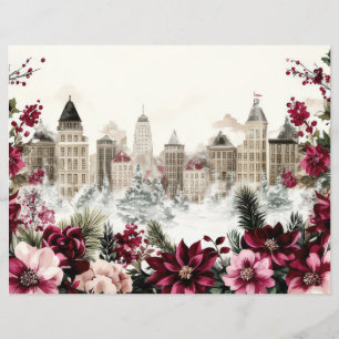 Papel de Escrapão da Cidade de Natal e Flores