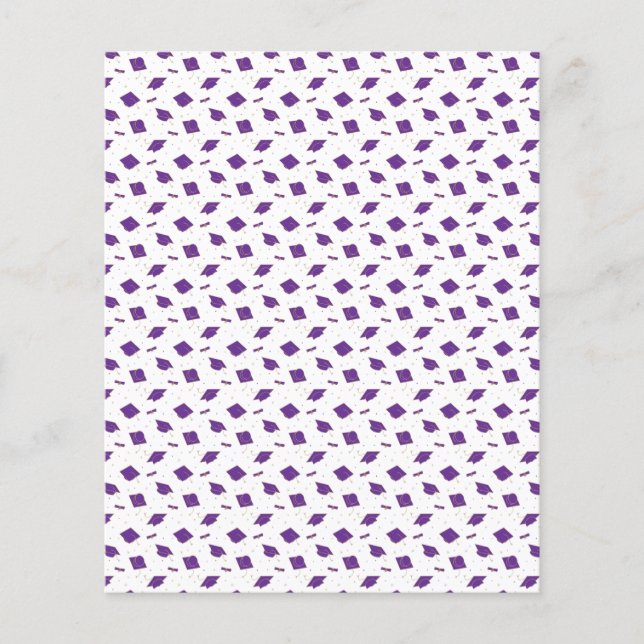 Papel De Escrapão De Bonés de formatura Roxos (Frente)