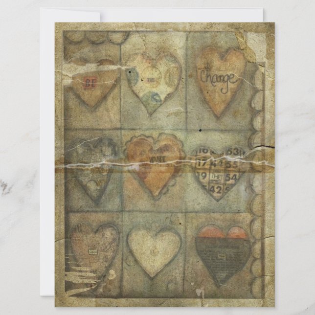 Papel de Escrapão de Corações em Dificuldade (Frente)