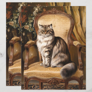 Papel de Escrapbook de Arte de Gato Persa Regente