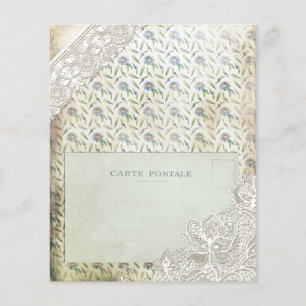 Papel De Escrapbook De Colagem Floral Azul Vintage