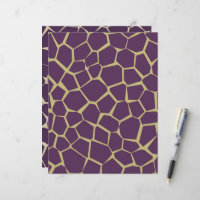 Papel de Escrapbook de Padrão de Girafa Roxo e Dou