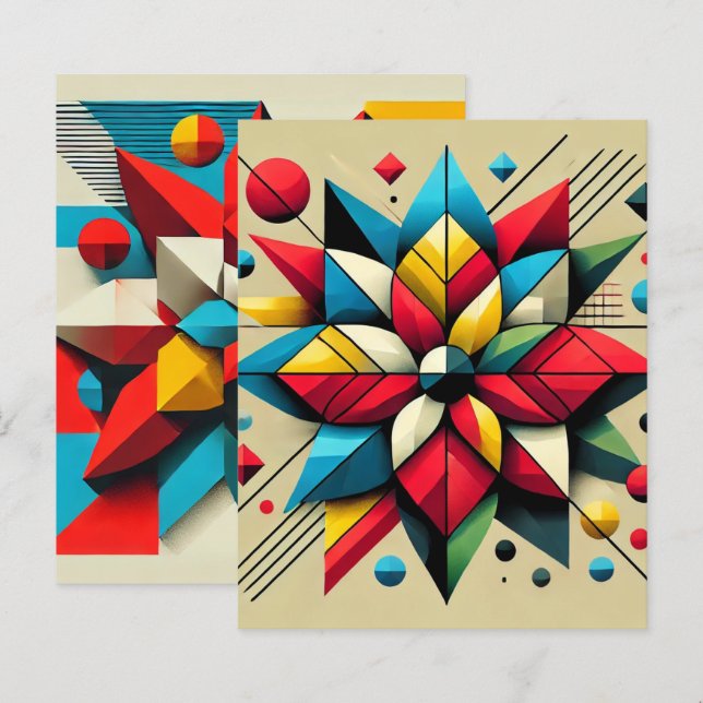 Papel de Escrapbook para Poinsettia de Arte abstra (Frente/Verso)