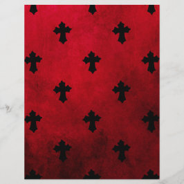 Papel de Escrapbook Vermelho e Preto Gótico