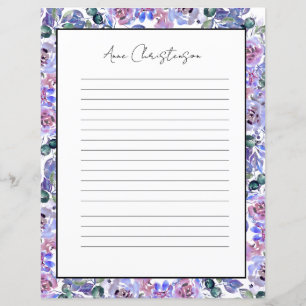 Papel de Escritório com Monograma Floral Elegante
