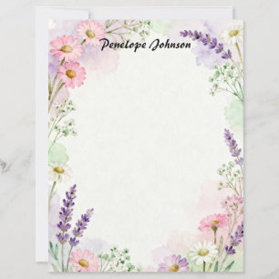 Papel de Escritório Margaridas e Lavanda Campestre
