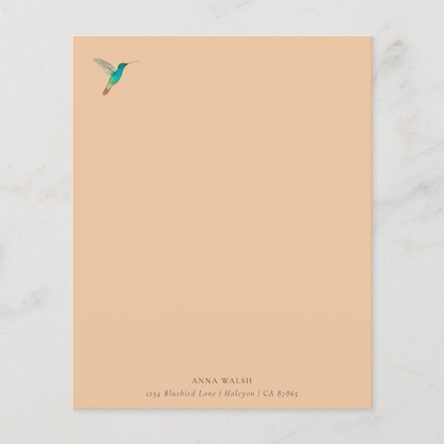 Papel de Escritório Personalizado de Beija-flor (Frente)