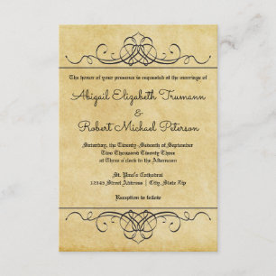 Papel de Flourish de Vintage Formal - Convite de c