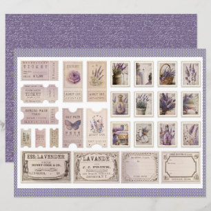 Papel de Folha de Diário Lavanda Vintage