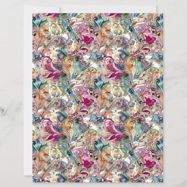 papel de fundo com padrão floral Boroque (Frente)