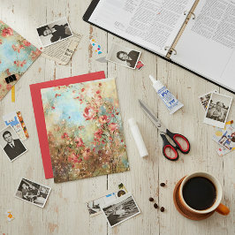 Papel de fundo de álbum de recortes floral rosa vi