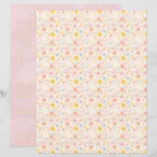 Papel de Fundo Floral de Páscoa Vintage para Álbum