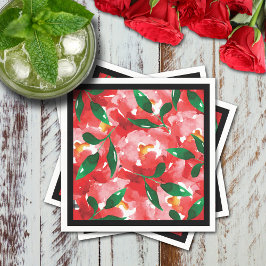 Papel de Guardanapo Coquetel Rosas Vermelhas