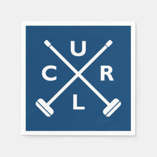 Papel de guardanapo de vassouras enroladas - Azul