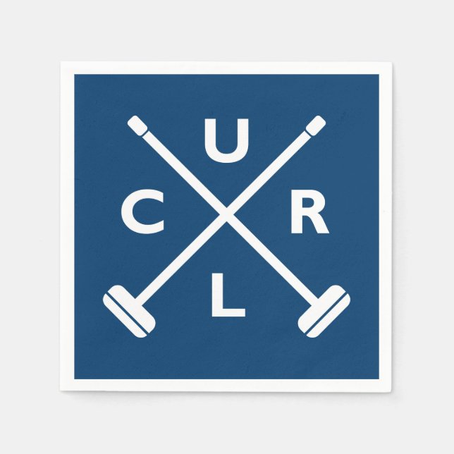 Papel de guardanapo de vassouras enroladas - Azul (Frente)