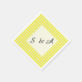 Papel de guardanapo - Pontos Amarelos com Iniciais