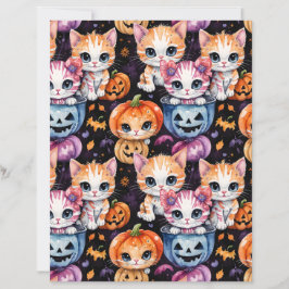 Papel de Halloween de Gatinho Fofo para Doces ou T