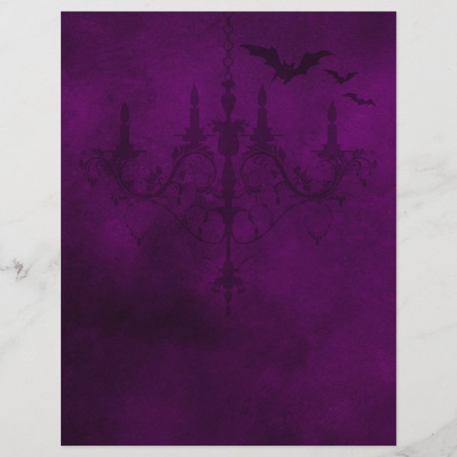 Papel de Halloween Gótico Roxo (Frente)