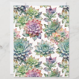 Papel de Jardim de Suculentas em Aquarela Elegante