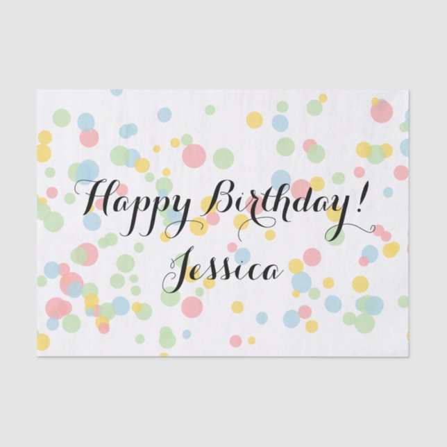 Papel de lenços de confete colorido para embrulham (Frente )