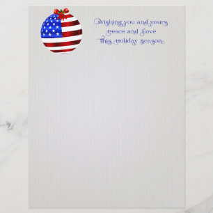 Papel de letra azul branco vermelho patriótico do