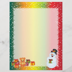 Papel de letra do Natal - boneco de neve de