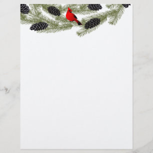 Papel de letra do Natal - cabeçalho cardinal
