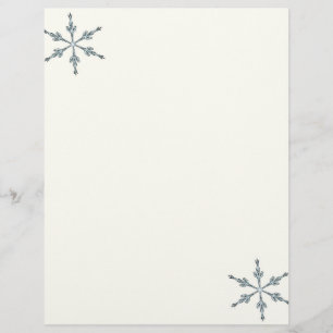 Papel de letra do Natal - dois flocos de neve