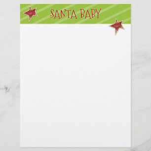 Papel de letra do Natal - estrelas do bebê do