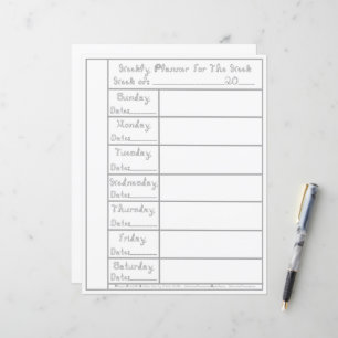 Papel de Letra do Tecido Prata de 7 Dias Semanal d