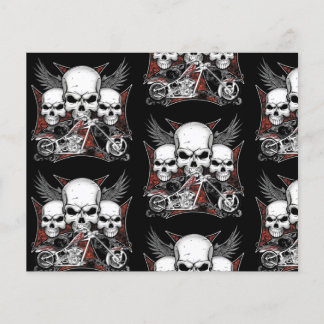 Papel De Maquinista De Motocicleta De Três Crânios
