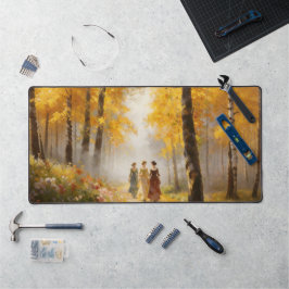 Papel de Mesa Floresta Dourada Romântica
