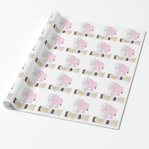 Papel de mola para presente de Pastel Elephants