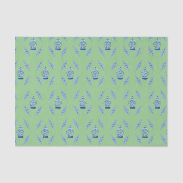 Papel de moldagem de gengibre azul pintado à mão (Frente )