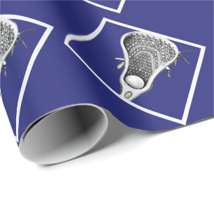 Papel de moldagem de presente azul de Lacrosse