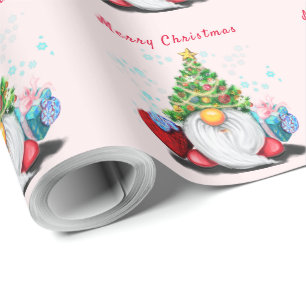 Papel de moldagem de presente natalício com Gnome