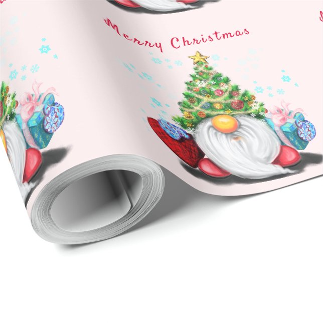 Papel de moldagem de presente natalício com Gnome  (Ponta do rolo)
