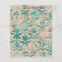 papel de música efêmero turquesa