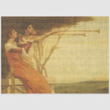 Papel de música para mulheres tocando trompetes