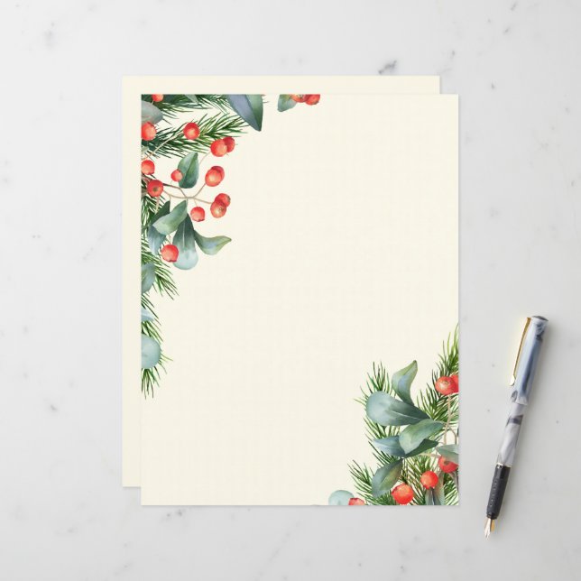 Papel de Natal, papel de carta Papelaria de feriad (Frente/Verso In Situ)