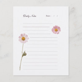 Papel de Nota Diário de Papelaria Forrada com Flor