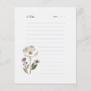 Papel de Nota Vinculada Editável Floral