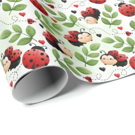Papel de ondulação de presente de Ladybug