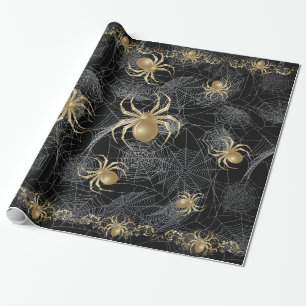 Papel de ondulação de presente do ouro Spider