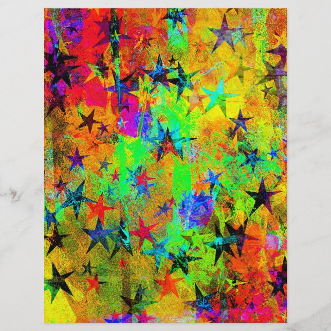 Papel de origami estrelas coloridas (Frente)