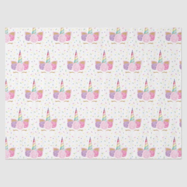 Papel de Padrão de Aniversário do Unicórn (Frente )