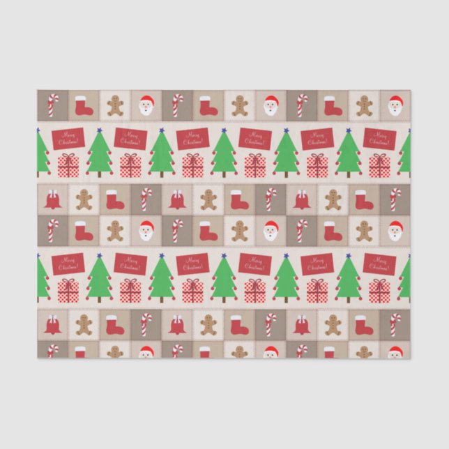 Papel de Padrão de Natal Beige (Frente )