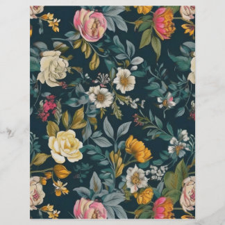 Papel de Padrão Floral Retroativo